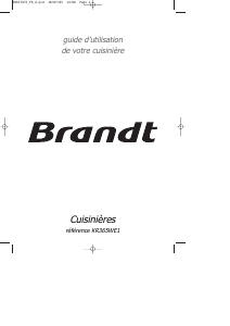 Mode d’emploi Brandt KR365WE1 Cuisinière