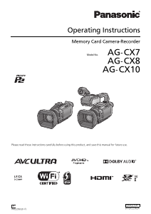 Handleiding Panasonic AG-CX8 Camcorder