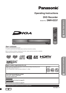 Manual Panasonic DMR-EZ27 DVD Player