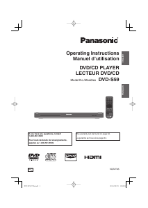 Mode d’emploi Panasonic DVD-S59 Lecteur DVD
