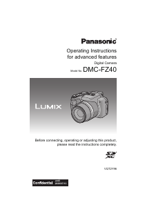 Manual Panasonic DMC-FZ40 Lumix Digital Camera