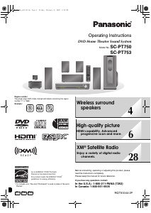 Handleiding Panasonic SC-PT753 Home cinema set