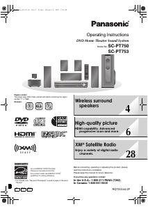 Manual Panasonic SC-PT750 Home Theater System