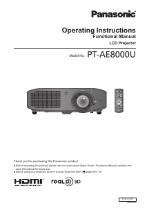 Manual Panasonic PT-AE8000 Projector