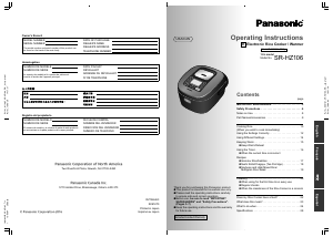 Mode d’emploi Panasonic SR-HZ106 Cuiseur à riz