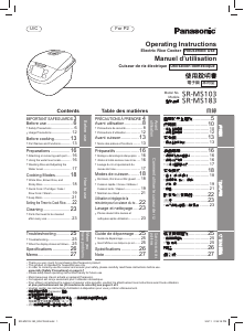 Manual Panasonic SR-MS103 Rice Cooker