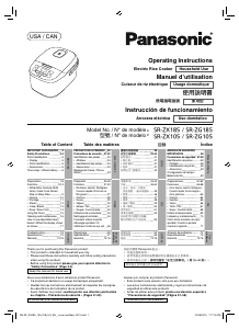 Manual Panasonic SR-ZX105 Rice Cooker