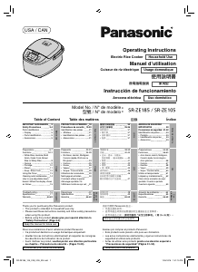 Handleiding Panasonic SR-ZE105 Rijstkoker