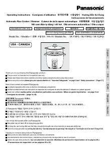 Manual de uso Panasonic SR-Y18FGJ Vaporera