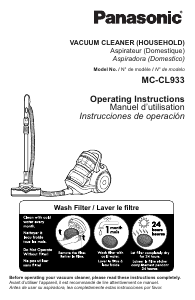 Manual Panasonic MC-CL933 Vacuum Cleaner