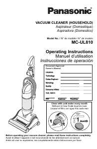 Manual Panasonic MC-UL810 Vacuum Cleaner