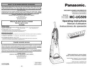 Manual Panasonic MC-UG509 Vacuum Cleaner