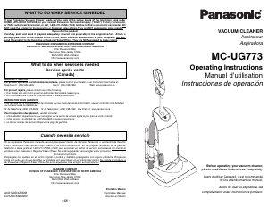 Manual Panasonic MC-UG773 Vacuum Cleaner