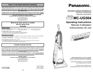 Manual Panasonic MC-UG504 Vacuum Cleaner