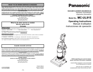 Manual de uso Panasonic MC-UL915 Aspirador
