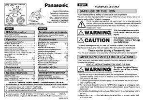 Mode d’emploi Panasonic NI-W450TS Fer à repasser