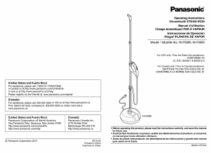 Manual de uso Panasonic NI-FS600 Vaporizador de prendas