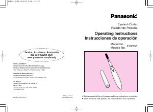 Manual de uso Panasonic EH-2351AC Rizador de pestañas