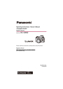 Manual Panasonic DC-G9M2 Lumix Digital Camera