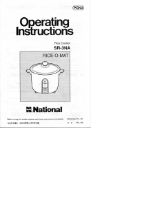 Manual National SR-3NAL Rice Cooker
