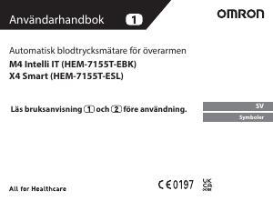 Bruksanvisning Omron HEM-7155T-ESL X4 Smart Blodtrycksmätare