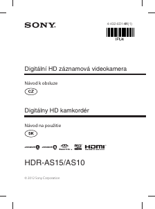 Manuál Sony HDR-AS15 Akční kamera