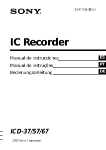 Manual de uso Sony ICD-67 Grabadora de voz