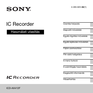 Használati útmutató Sony ICD-AX412F Hangrögzítő