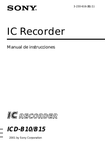 Manual de uso Sony ICD-B10 Grabadora de voz