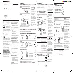 Mode d’emploi Sony ICD-B500 Enregistreur numérique