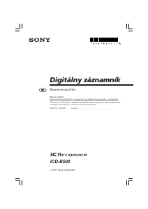 Návod Sony ICD-B500 Záznamník zvuku