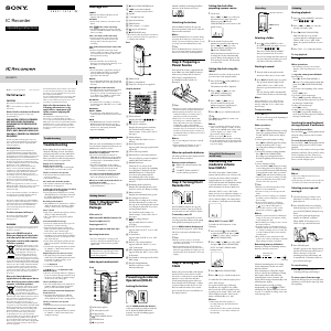Manual Sony ICD-BX112 Audio Recorder