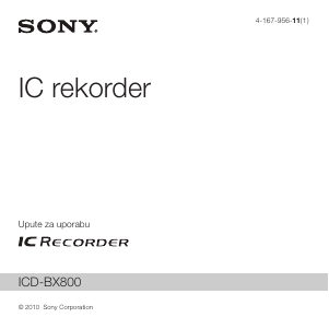 Priručnik Sony ICD-BX800 Audiosnimač