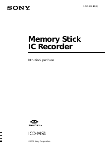 Manuale Sony ICD-MS1 Registratore vocale
