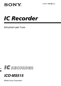 Manuale Sony ICD-MS515 Registratore vocale