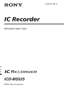 Manuale Sony ICD-MS525 Registratore vocale