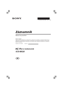 Návod Sony ICD-MX20 Záznamník zvuku