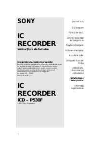 Manual Sony ICD-P530F Reportofon