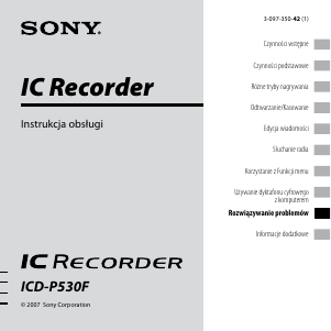 Instrukcja Sony ICD-P530F Dyktafon