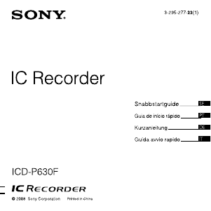Bedienungsanleitung Sony ICD-P630F Diktiergerät