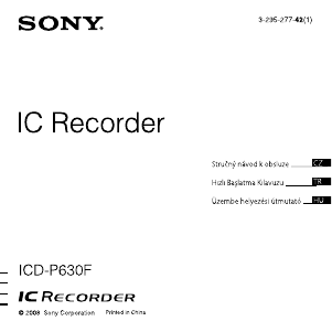 Manuál Sony ICD-P630F Audiozáznamník