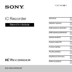 Manuál Sony ICD-PX312 Audiozáznamník