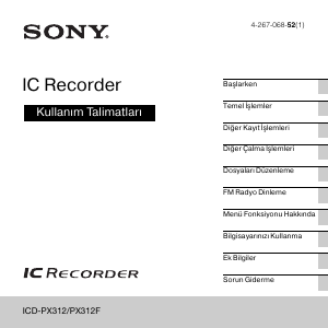Kullanım kılavuzu Sony ICD-PX312 Ses kaydedici