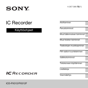 Käyttöohje Sony ICD-PX312F Äänitallennin