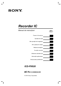 Manual Sony ICD-PX820 Reportofon