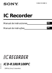 Manual de uso Sony ICD-R100PC Grabadora de voz