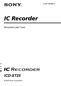 Manuale Sony ICD-ST25 Registratore vocale