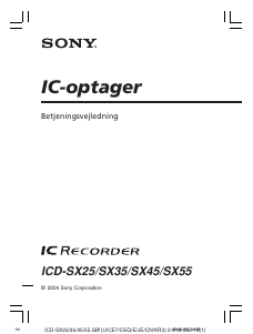 Brugsanvisning Sony ICD-SX25 Diktafon