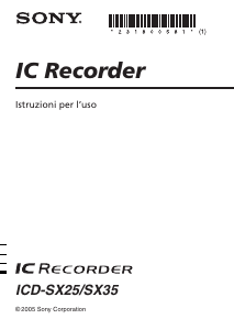 Manuale Sony ICD-SX35 Registratore vocale