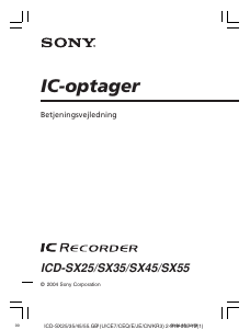 Brugsanvisning Sony ICD-SX35 Diktafon